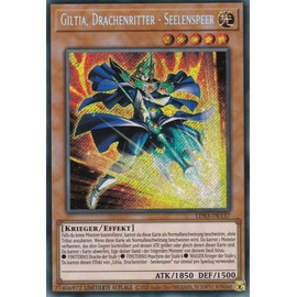 TCG LDS3-DE137 - Giltia, Dragon Knight - Soul Spear - Secret Rare - German - 1st Edition - in Set with Ultrapro Toploader - Yugioh