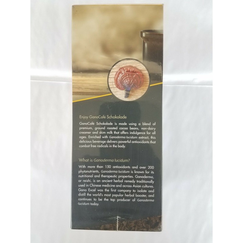 GANOCAFE SCHOKOLADE ENRICHED WITH HOT COCOA 20 SACHETS EXPIRATION NEW