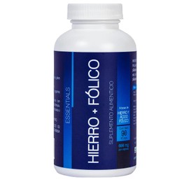 Nls Essentials Hierro Vitamina Acido Folico Cápsulas Vegetales Suplemento Alimenticio Hombre Mujer