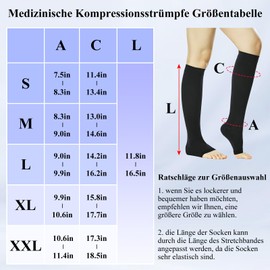 20-30 mmHg Compression Stockings for Women and Men, Medical Compression Stockings, Class 2, Open Pointed Support Stockings, Compression Socks, Thrombosis Stockings for Flight Pregnancy Travel Varicose
