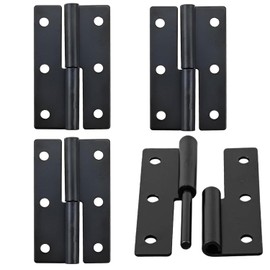 QOOWFEANIG 4 Pairs Black Lift-Off Hinges 2.5ins Stainless Steel Hinges Right Left Handed Hinges Rust Resistant Indoor&Outdoor Removable Hinges Small Lift-Off Hinge for Hollow Core Doors Door Hardware