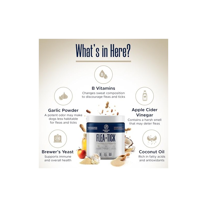 Healthy Pup- Prevencin de pulgas y garrapatas para Perros, masticable