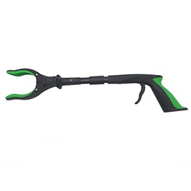 Grabber Tool 19" Aluminum Magnetic Claw with LED Light, Lightweight Foldable Reacher Grabber Pickup Tool, Gripper Grabbers for Elderly Grab it Reaching Tool Trash Picker Grabber, Green, by Luxet