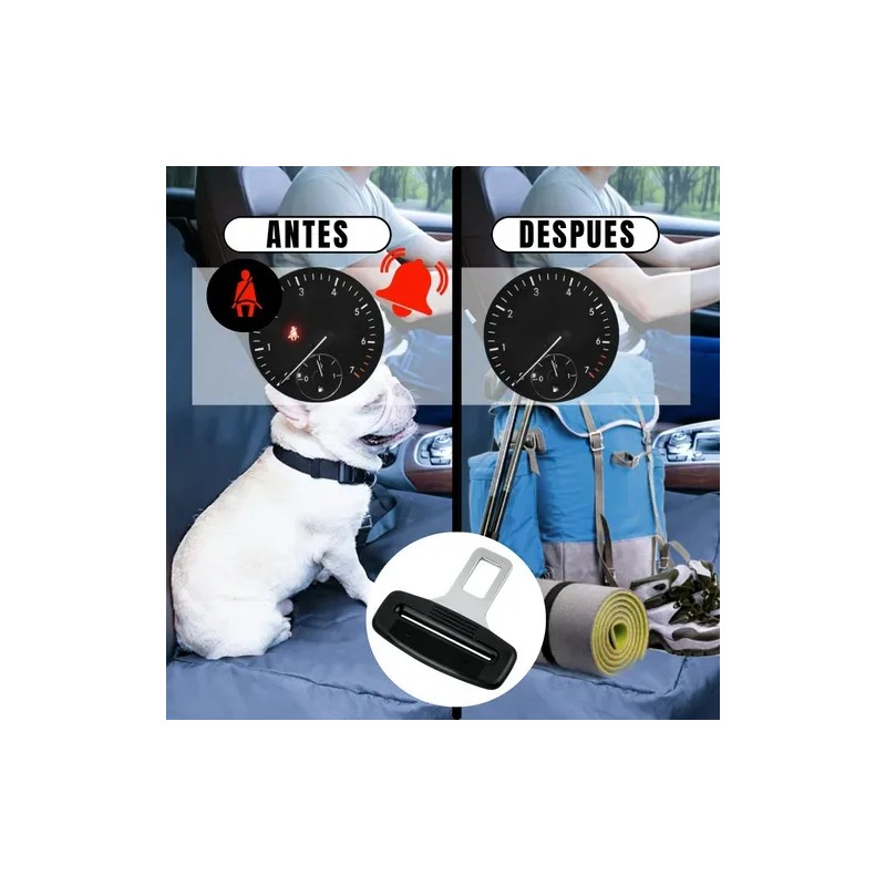 2 Piezas Hebilla De Seguridad Del Coche Auto Universal Negro