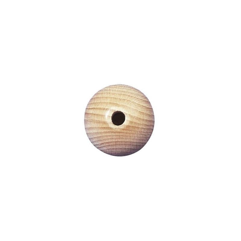 RAYHER Raw Wooden Beads halbgebohrt, 30 mm ø, 6 mm