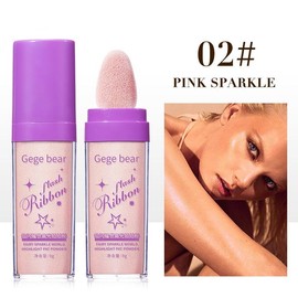 3 colors highlighter makeup, body shimmer brighten natural three-dimensional face blush patting powder fairy shimmer body highlighter Bronzer Eyeshadow - Color: 02