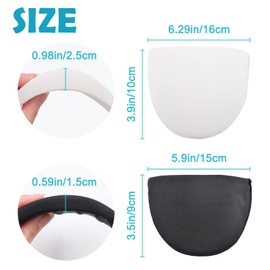 2 Pair Shoulder Pads for Women Set-in Shoulder Pads Sponge Pads Padded Tank Tops for Women Knitwear Blazer Suit T-Shirt Jacket Sewing Accessories (Black+ White)