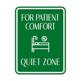 Portrait Round Plus For Patient Comfort – Quiet Zone Wall or Door Sign | Patient-Specific Rooms - Medium