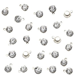 100 Pcs Rhinestone Charms Pendant Lucky Birthstone Crystal Women April Diamond Dangle Pendants for Earrings Necklace Anklet Bracelet Crafting DIY Jewelry Making Craft Accessories 0.32" Silver Plated