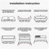 Portable Charcoal Grill, Total 343 Sq. In. Foldable Tabletop BBQ