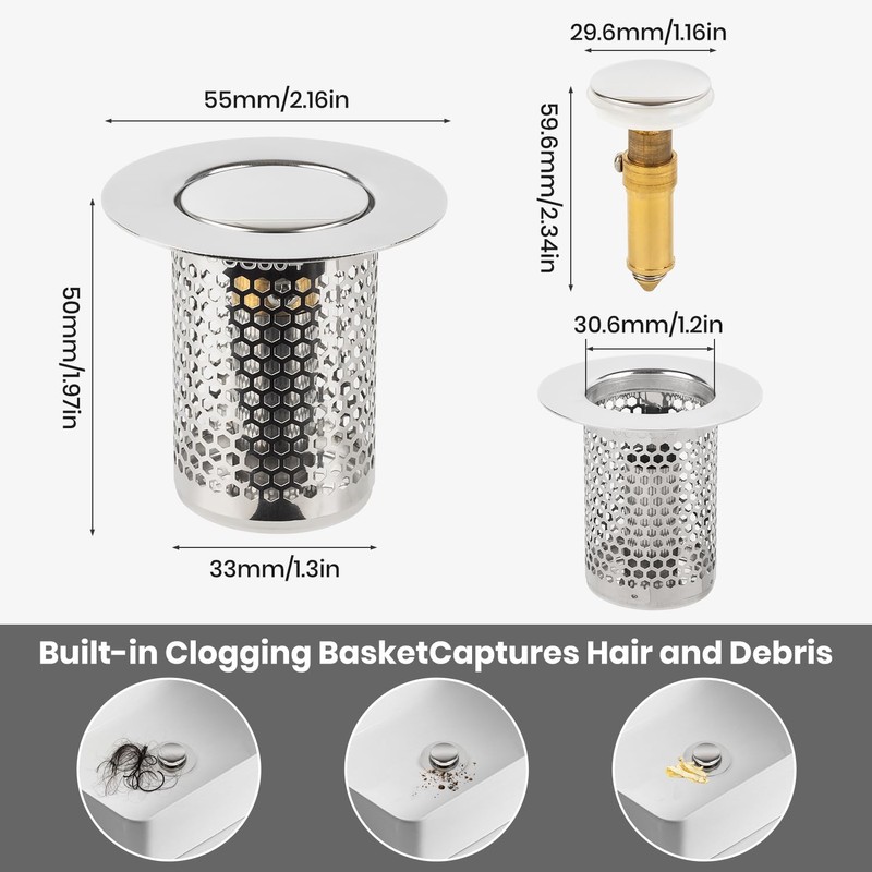 Daletu Drain Filter, Kitchen Drain Strainer Filter, Drain Plug, Floor