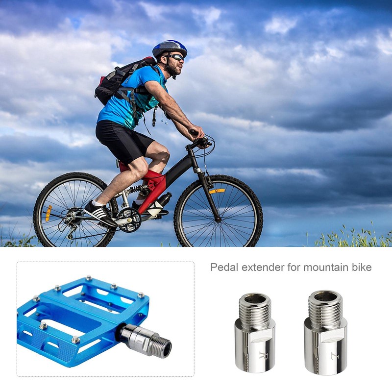 Bike Pedal Extension Chrome Molybdenum Steel 20mm Fits 9/16" Threaded