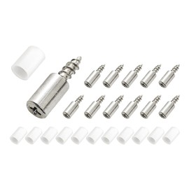 Runseaway 12Pcs Shelf Support Pegs with Non-Slip White Silicone Sleeve, Support Cabinet Shelf Pins, Bracket Screws for Kitchen Cabinet, Bookcases, Closets, Shoe Cabinet