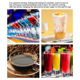 GLOGLOW Agitadores de bebidas de café, barra giratoria de bebida de cóctel largo de acero inoxidable 304 para restaurantes