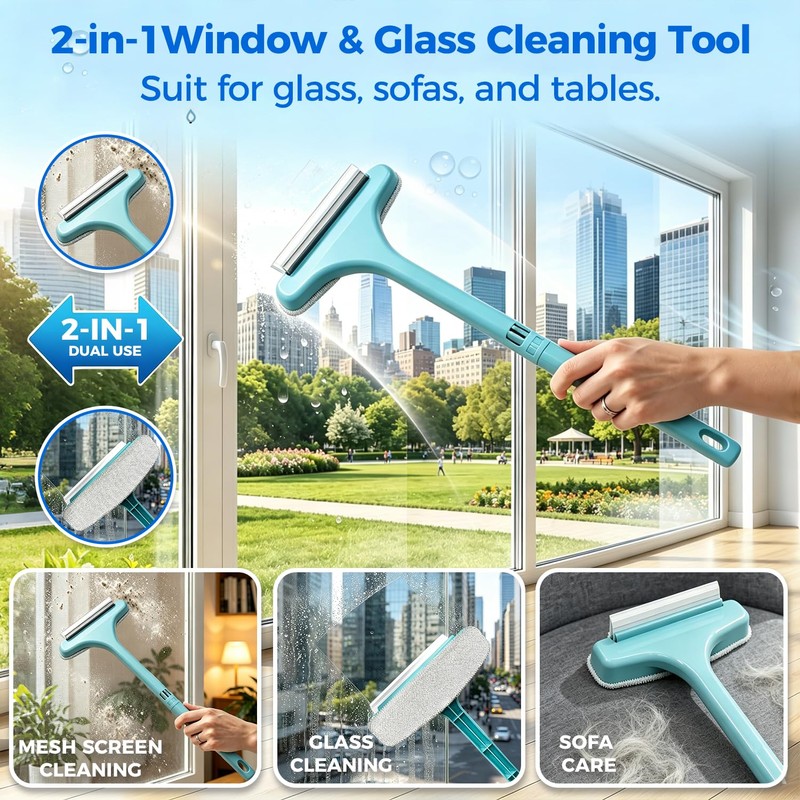 HOMEAN Window Track Cleaning Brush, 2-in-1 Groove Cleaning Tool with