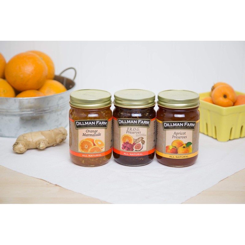 Dillman Farm Refreshing Preserves Variety Pack (6 pack)| Apricot Preserves,