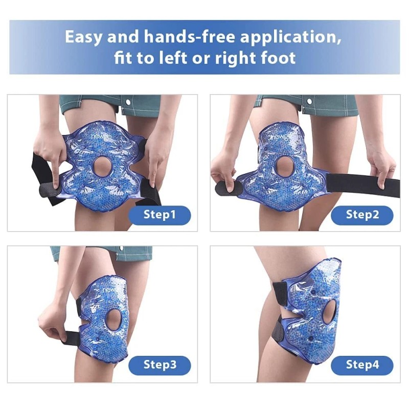 NEWGO Knee Cold Pack 2 Pack Reusable Soft Gel Freeze