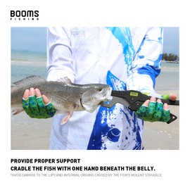 Booms Fishing G05 Fish Lip Gripper Saltwater, 9.4" Plastic Catfish Grippers Pliers, Fish Grabber Tool with Lanyard, Fish Grips for Kayak Fishing Accessories, Great Fish Holder for Caught Fish, Black