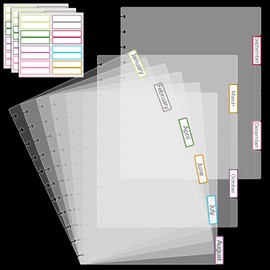 Acuxiaza 18 Tab Discbound Dividers 8.5 x 11 inch Letter Size 11 Disc Bound Planner Supplies Transparent Blank Index Divider for Discbound Notebooks Office Meeting College（3 Set, 18 Sheets）
