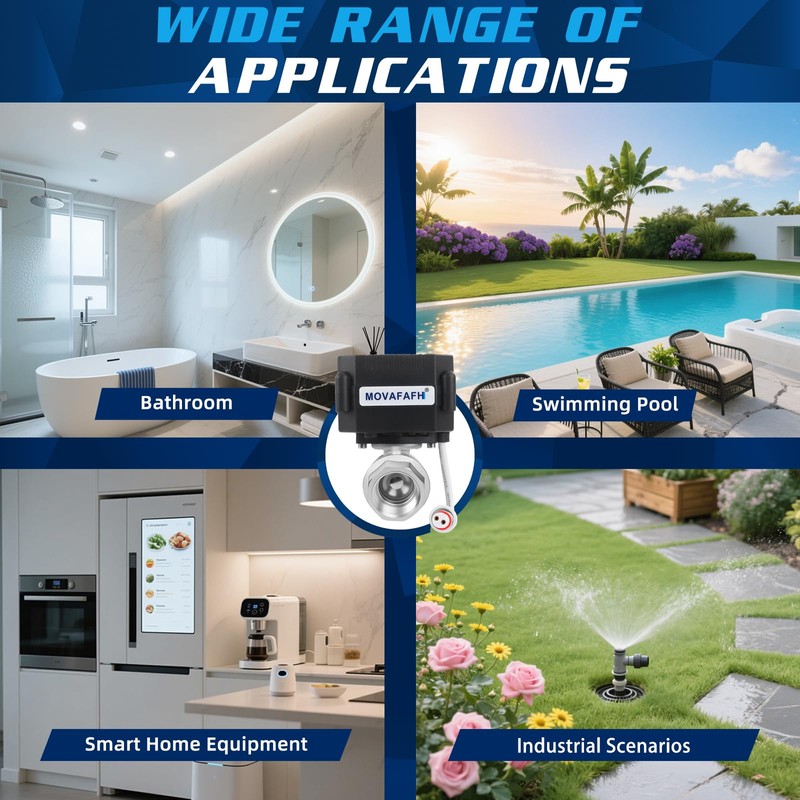 movafaFH 1/2" WiFi Motorized Ball Valve - Smart Water Timer