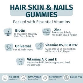 WEEM Gummies Health Bundle - 3 Pack: Apple Cider Vinegar, Hair Skin and Nails & Immune Support- Natural, Vegan - Gluten Free