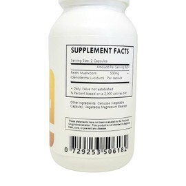 Generic Reishi Mushroom Powder (Ganoderma lucidum) Capsules - 30
