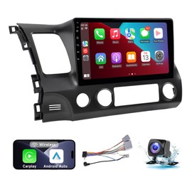 Leadfan Car Stereo Radio Support Wireless CarPlay & Android Auto for Honda Civic 2006 2007 2008 2009 2010 2011, 10.1 Inch Touch Screen Bluetooth Car Stereo with GPS Navigation WiFi Backup Camera