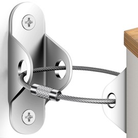 Furniture Anchors for Baby Proofing (6 Pack), Anti Tip Furniture Anchors Earthquake Straps Keep Baby and Pet Safety, High Tensile Capacity Metal Furniture Straps Wall Anchors, Silver