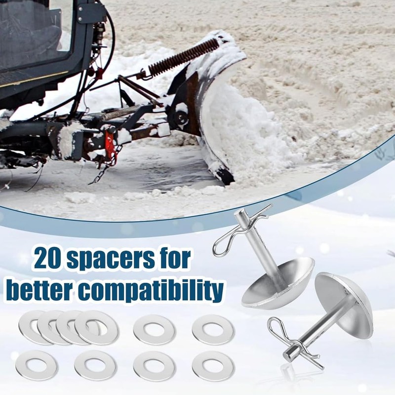 2pcs Snow Plow Shoes, Metal Height Adjustable Snow Plow Skid