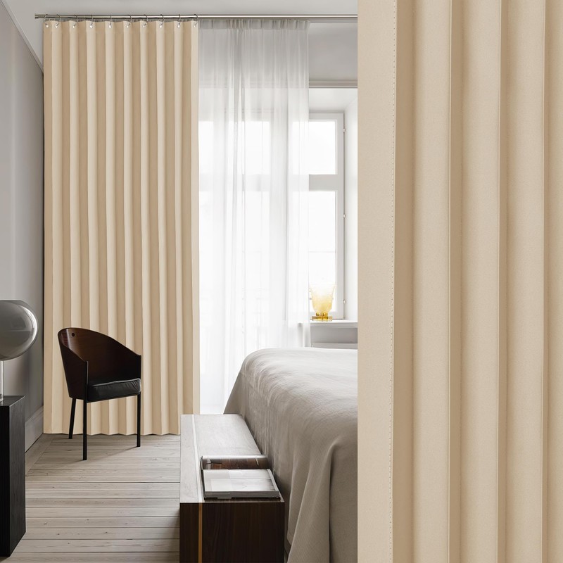 NICETOWN 80 Inches Long Curtain for Open Closet, Pleated Folding