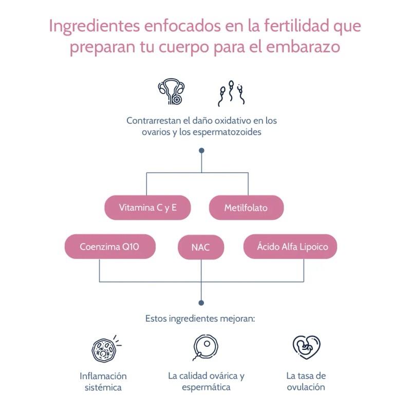 Suplemento De Fertilidad Premium 90 Cápsulas De 545 Mg Nac