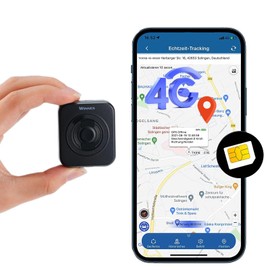 4G Mini GPS Tracker mit SIM Karte GPS Tracker Kinder mit SOS Alarm & Abnehmbar 3-IN-1 Rückseitencover Micro GPS Tracker Auto Echtzeit Tracking Gerät für Kid,Fahrrad,Fahrzeuge,Motorrad,Tasche