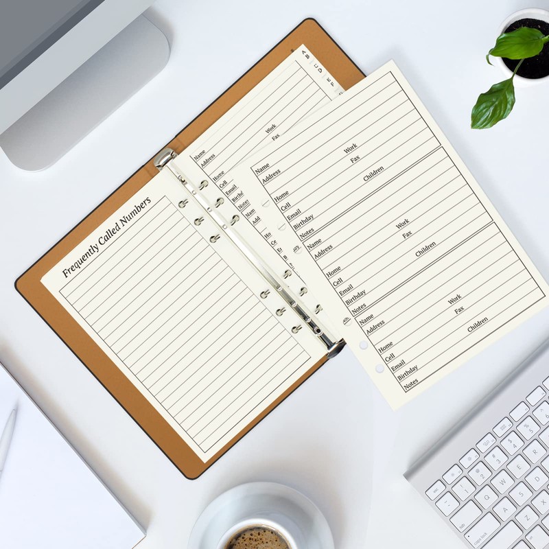 Refillable Address Book with Alphabetical Tabs, 600 Entry Spaces Large