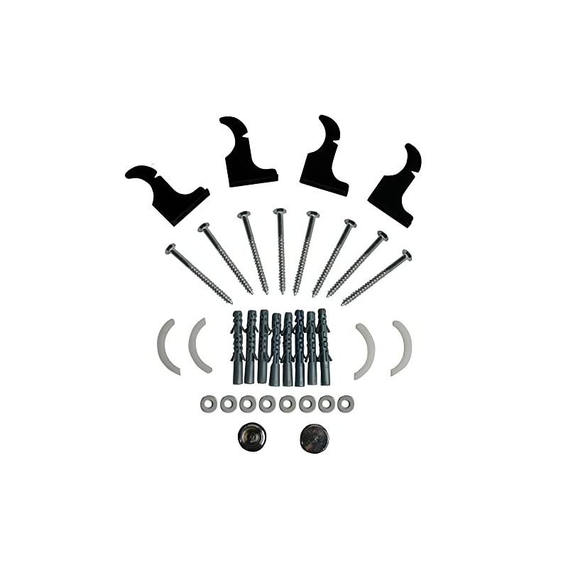 NRG Black Radiator Wall Brackets Fitting Kit for Flat Oval