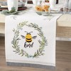 DII Bumblebee Checkered Kitchen Collection, Reversible Table Runner, 14x108, Bee