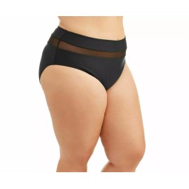 Time & Tru Bikini Bottoms Womens 2X High Waist Mesh Panel Stretch Comfort