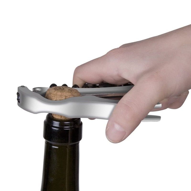 Final Touch Boxed The Flex Wine and Champagne Opener, Silver