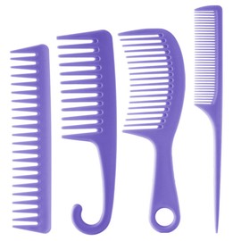 4Pack Combs for Women and Man,Professional Combs for Hair Stylist,Fine and Wide Tooth Styling Comb for All Hair Types,Premium Carbon Fiber Hair Comb Set for Teasing and Parting #C319 (4pcs Color09)