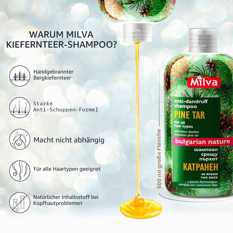 MILVA, Shampoo Tar, 500 ml.