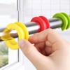 Meiliyizu 10pcs Silicone Clothes Hanger Fixed Hook Windproof Hanger Spacer