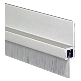 Pemko 085570 18041CNB84 Brush Seal - Meeting Stile, Clear Aluminum with Gray Brush Insert, 1" Width, 84" Length, Aluminum
