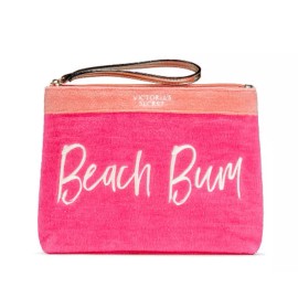 Victoria's Secret Bombshell summer Beach Bikini Makeup Bag Zipper Closure Pink