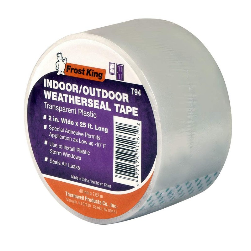 Frost King Clear T94H Plastic Weather-Seal Tape 2-Inch by 25-Feet,