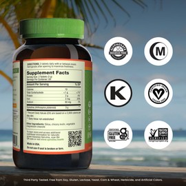 Nutrex Hawaii, Pure Hawaiian Spirulina - 1000 mg Tablets - Hawaiian Grown Natural, Nutrient Rich Superfood - Immune Support, Detox & Energy – Vegan Complete Protein, Non-GMO, Original, 180 Count