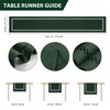 BAZIOE Modern Table Runner Green Linen Table Runner Washable Openwork