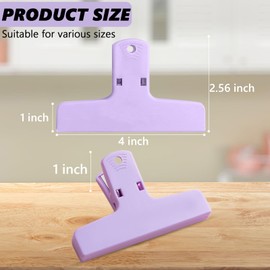 12 Pack Chip Bag Clips, 4 Inch Macaron Colored Colors Foods Chip, Bag Clips,Plastic Heavy Duty Seal Grips for Refrigerator Food Storage Packages, Photos