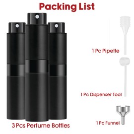 RUZAR 8ml Perfume Atomizer,3 pcs Perfume Travel Refillable Bottle, Empty Cologne Travel Bottle, Atomizer Sprayer For Perfume