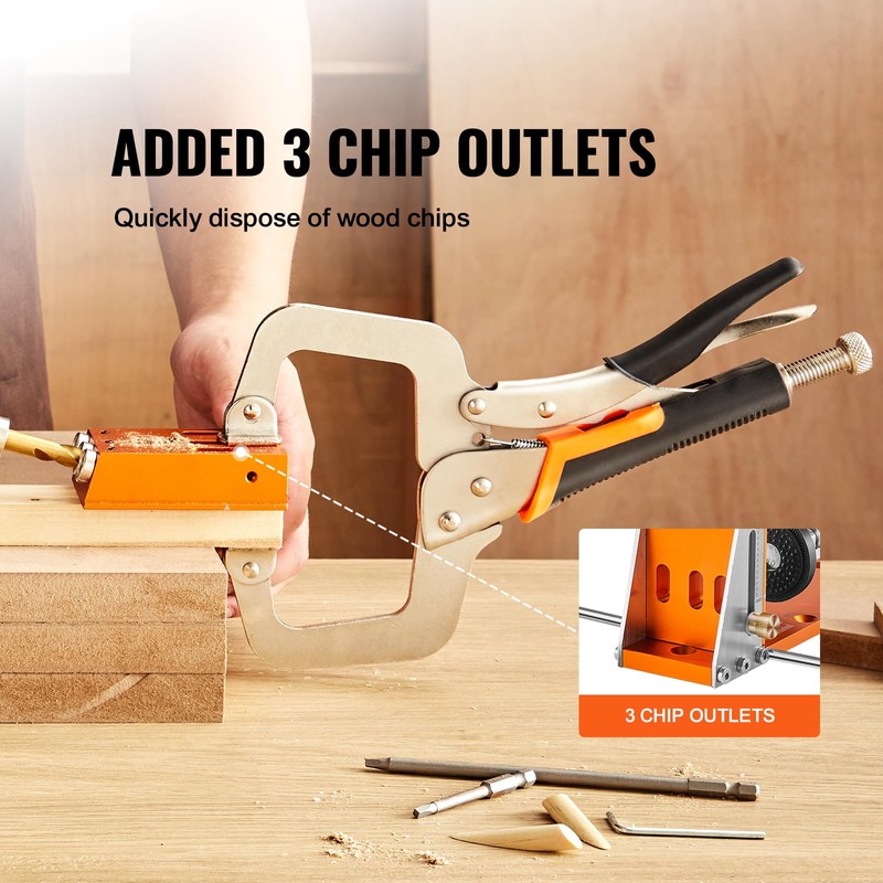 VEVOR Pocket Hole Jig Kit, 34 Pcs Pocket Hole Jig