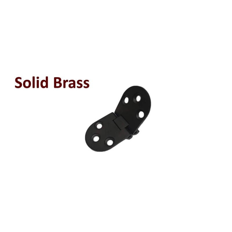 QCAA Solid Brass Table Folding Flip Top Hinge, 2-3/4"x1-3/16, Matte