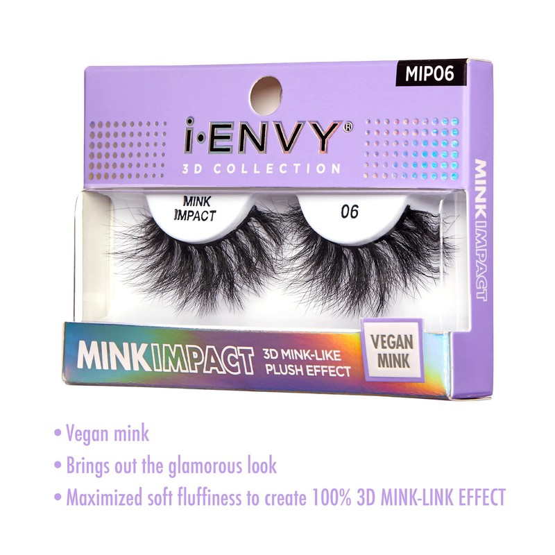i-Envy False Lashes 3D Mink-Like Plush Impact Natural to Dramatic